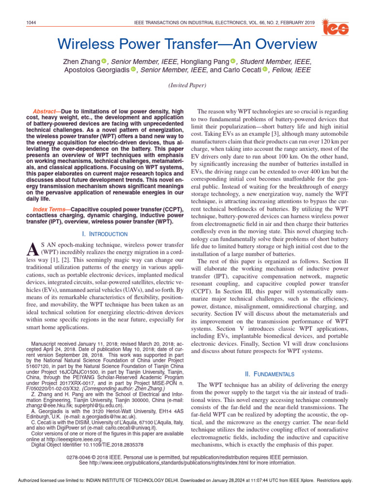 Overview of Wireless Power Transfer Techniques | PDF | Metamaterial ...