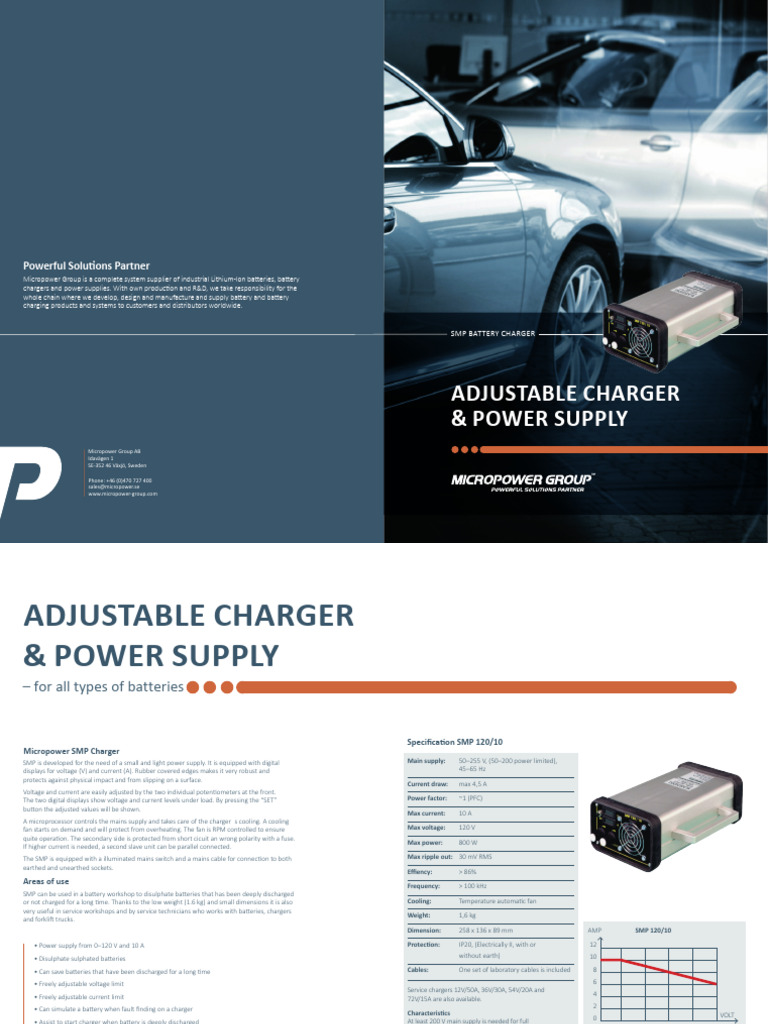 SMP 120/10 Adjustable Battery Charger | PDF | Battery Charger | Mains ...