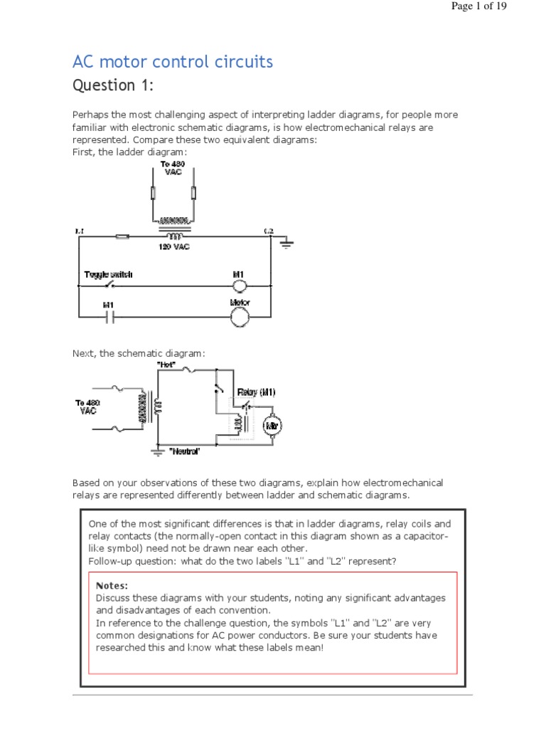 AC Motor Control Circuit | PDF | Relay | Switch