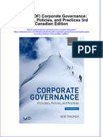 Ebook PDF Corporate Governance Principles Policies and Practices 3rd Canadian Edition PDF