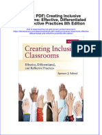 Ebook PDF Creating Inclusive Classrooms Effective Differentiated and Reflective Practices 8th Edition PDF