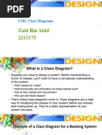 UML Class Diagrams: Zaid Bin Abid 2213173