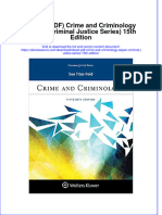Ebook PDF Crime and Criminology Aspen Criminal Justice Series 15th Edition PDF