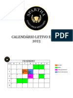 Calendário Letivo Spartha Espcex 2023 - Interno