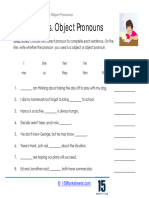 Subject vs. Object Pronouns: DIRECTIONS: Choose The Correct Pronoun To Complete Each Sentence. On The