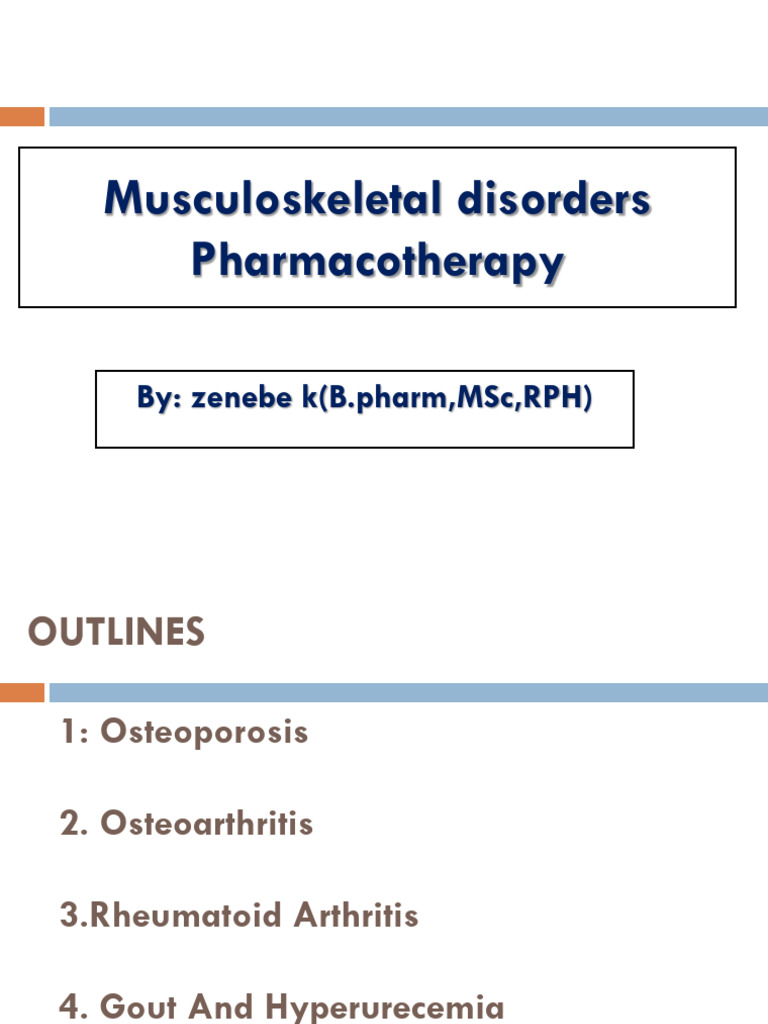 Masculoskeletal Disorders Pharmacotherapy | PDF | Osteoporosis | Bone