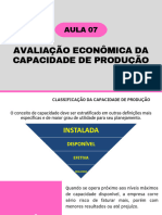 Aula 07 - Avaliação Econômica Da Capacidade de Produção