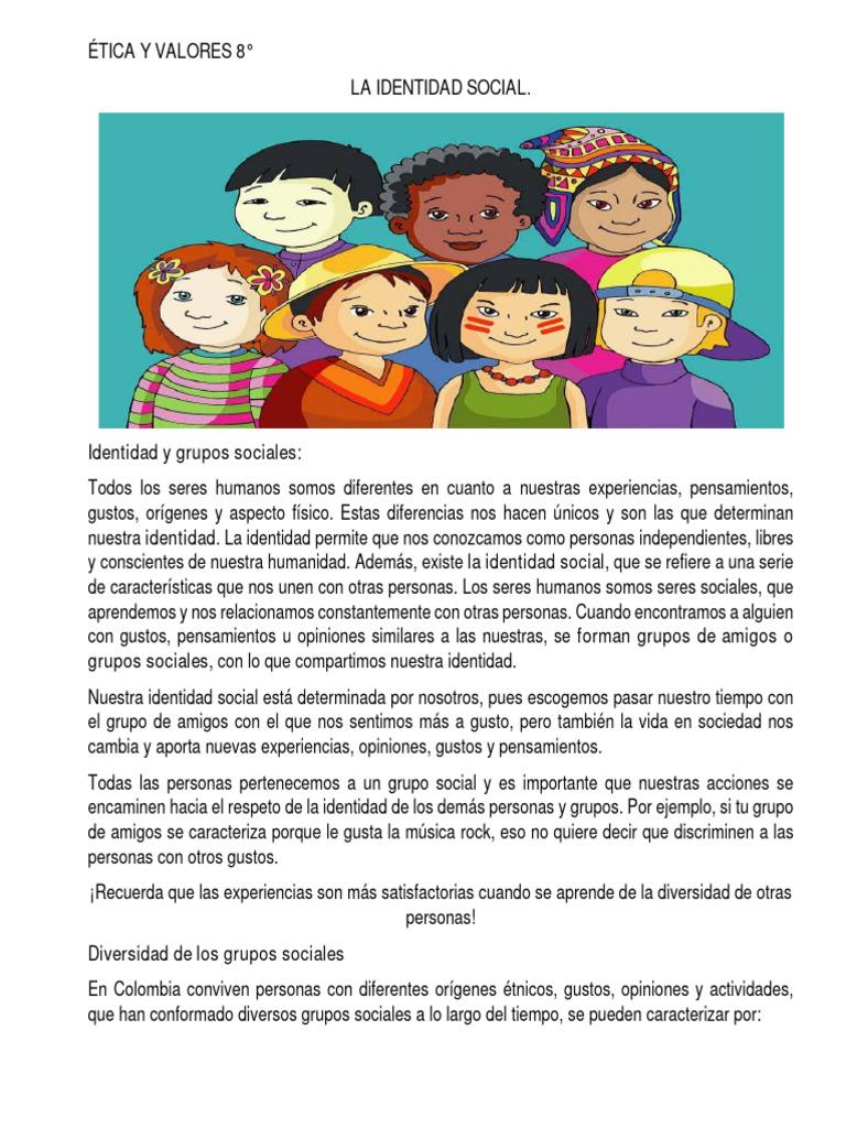 Identidad Social y Grupos en Colombia | PDF | Pensamiento | Grupo social