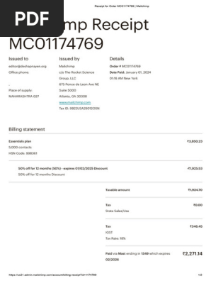 Receipt for Order MC01174769 _ Mailchimp