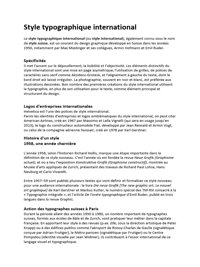 Style typographique international suisse | PDF | Conception de la ...