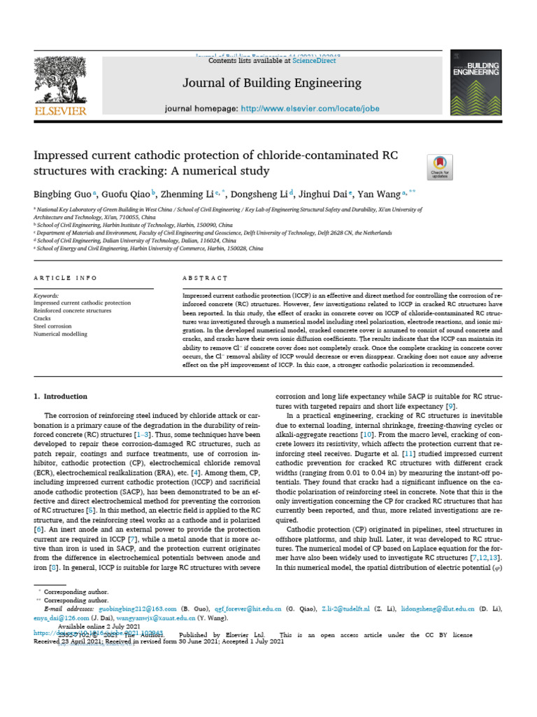 Impressed Current Cathodic Protection of Chloride-Contaminated RC ...