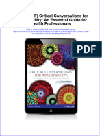 Ebook PDF Critical Conversations For Patient Safety An Essential Guide For Health Professionals PDF