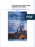 FULL Download Ebook PDF Introduction To Real Estate Development and Finance PDF Ebook
