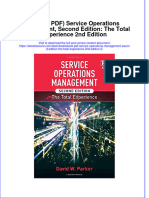 Ebook Ebook PDF Service Operations Management Second Edition The Total Experience 2nd Edition 2 PDF