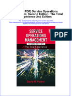 Ebook Ebook PDF Service Operations Management Second Edition The Total Experience 2nd Edition PDF