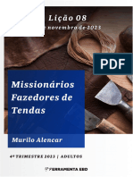 Subsídio Missionários Fazedores de Tendas N° 08 4° TM 2023 Gratuito