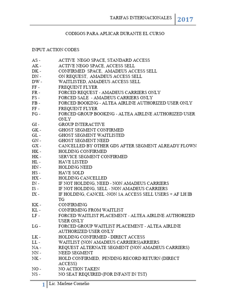 Psc Action Codes