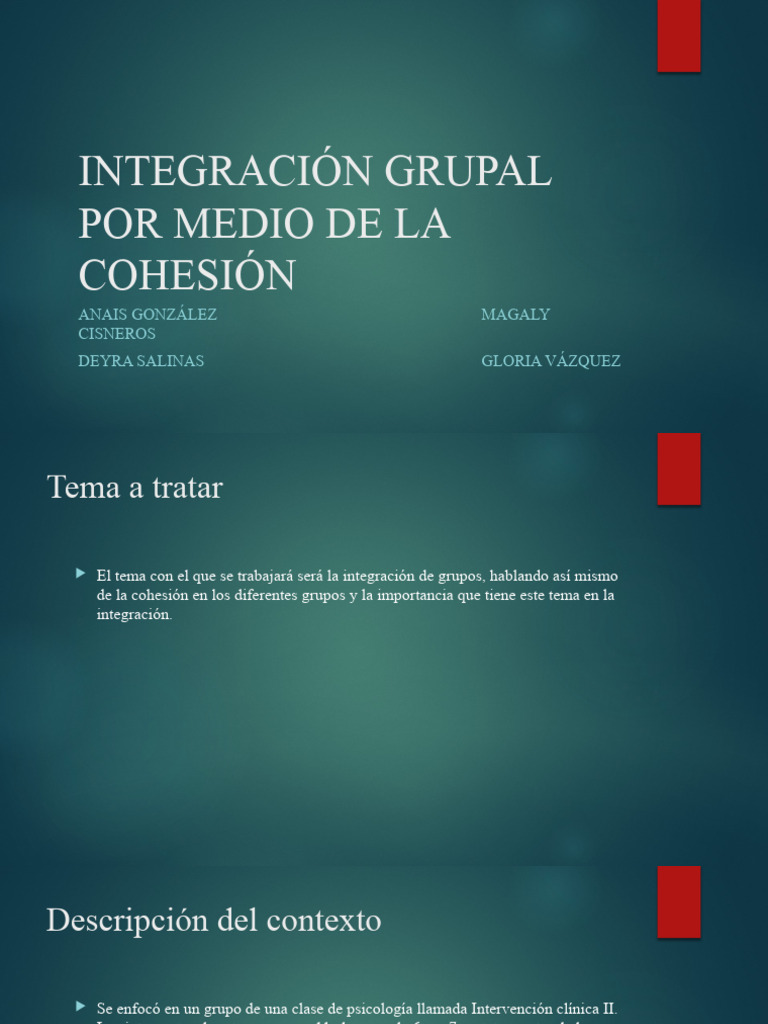 Cohesión Grupal en Psicología | PDF | Sicología | Cognición