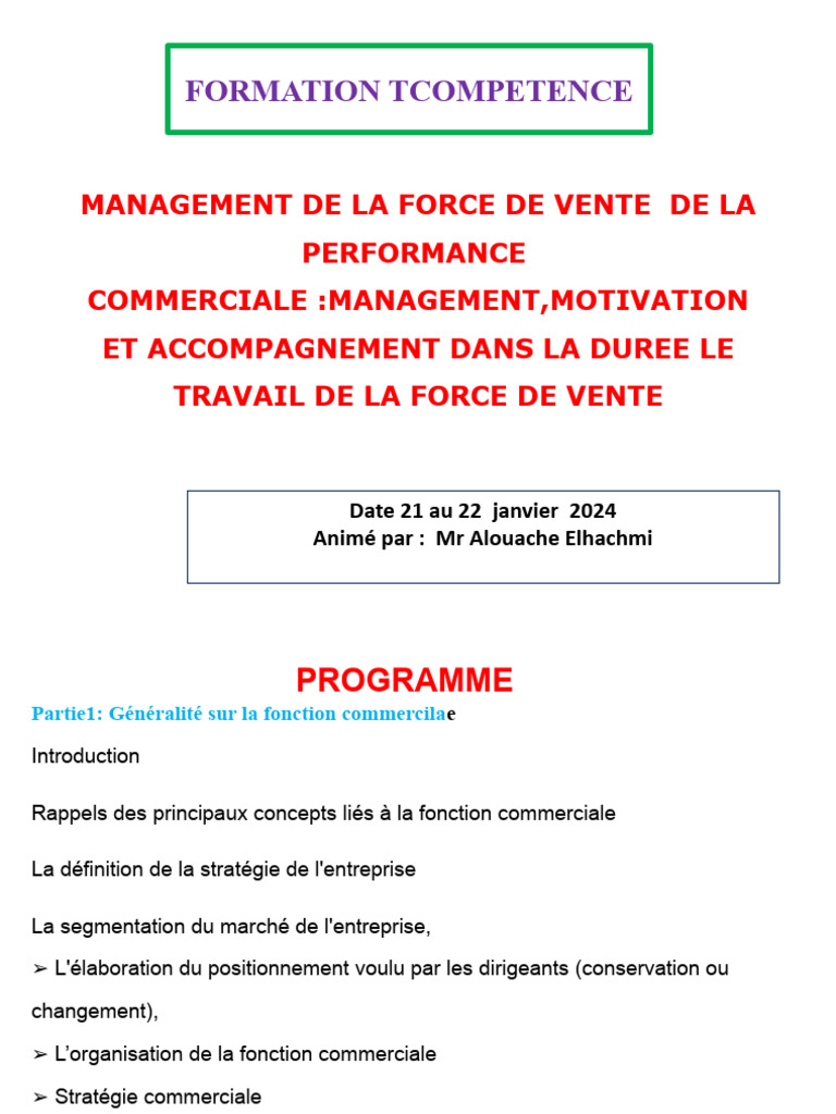 Management de La Force de Vente | PDF | Sodles | Business