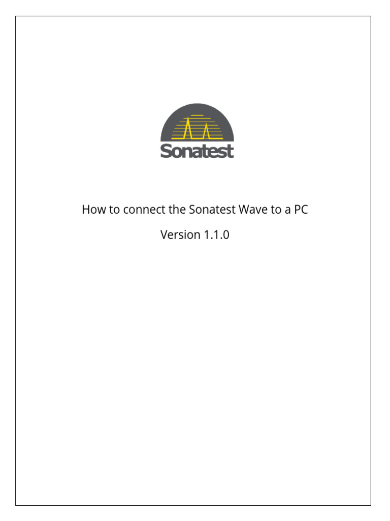 Connecting Sonatest Wave to PC | PDF | Computer Network | Personal ...