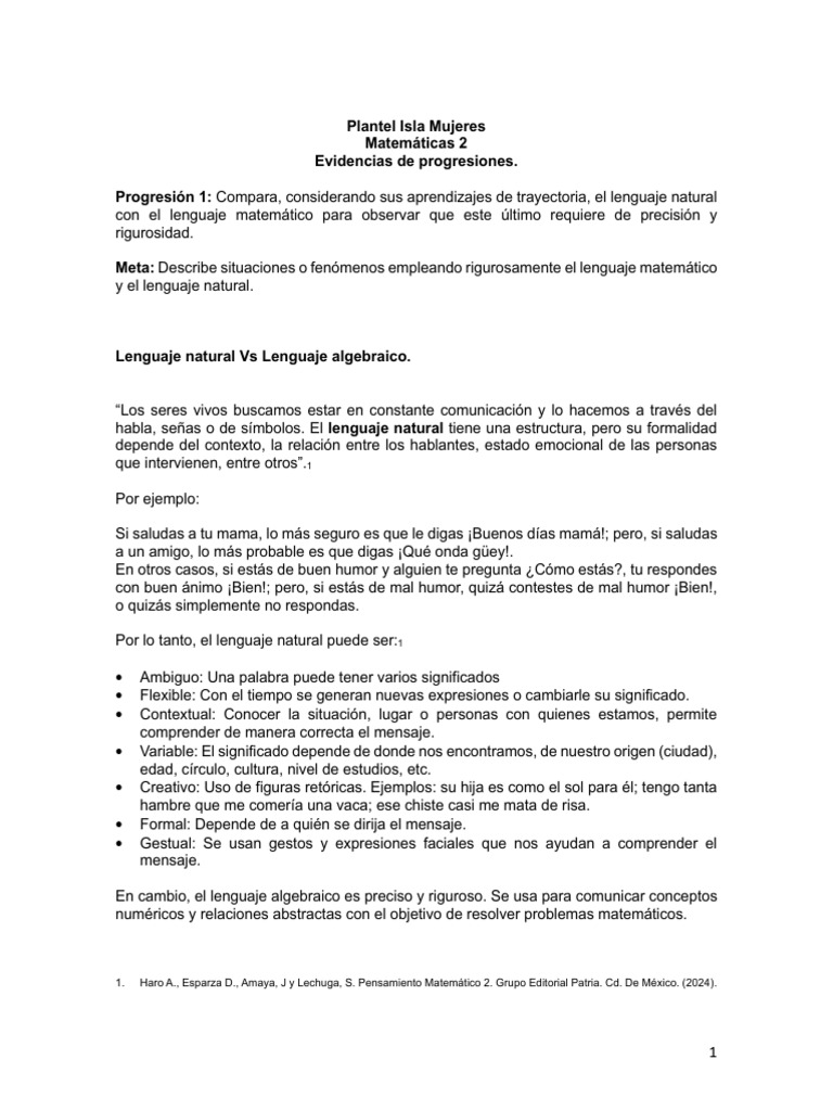 Comparación de Lenguajes Matemáticos | PDF | Artes del Lenguaje y ...
