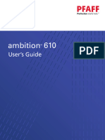 Pfaff Ambition 610 Sewing Machine Instruction Manual