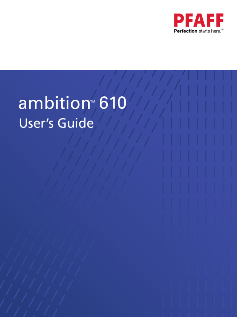 Pfaff Ambition 610 Sewing Machine Instruction Manual Download Free