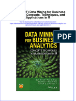 Ebook PDF Data Mining For Business Analytics Concepts Techniques and Applications in R PDF