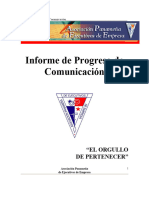 Informe de Progreso de Comunicación: "El Orgullo de Pertenecer"