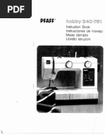 Pfaff Hobby 340-751 Sewing Machine Instruction Manual