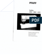 Pfaff Hobby 350/382/422 Sewing Machine Instruction Manual