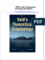 Ebook PDF Volds Theoretical Criminology 8th Edition PDF