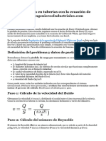 Pérdida de Carga en Tuberías Con La Ecuación de Swamee-Jain