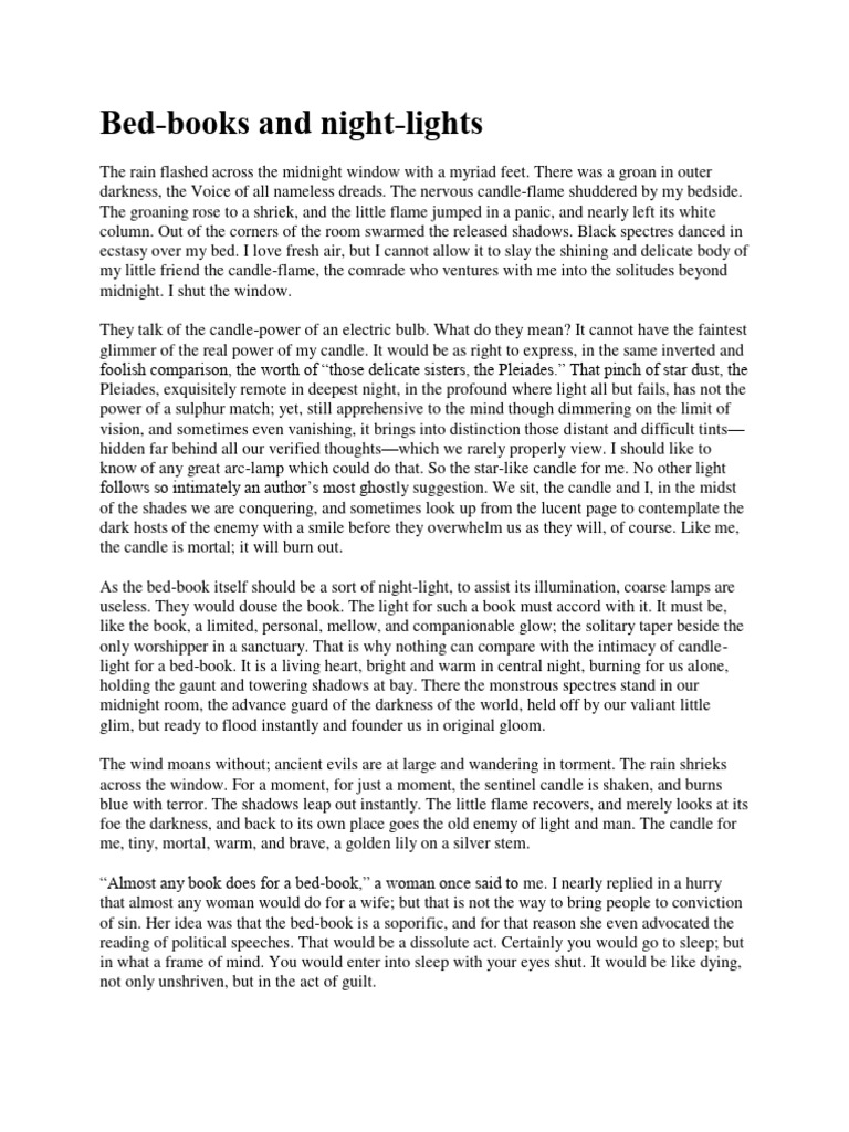 Bed-Books and Night-Lights | PDF