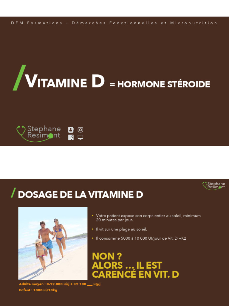 Vitamine D Rôle et Dosage Optimal PDF Vitamine D IGF1 — free download