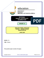 2006 Grade 10 English HL Paper 1 November National DBE Exemplar Memorandum