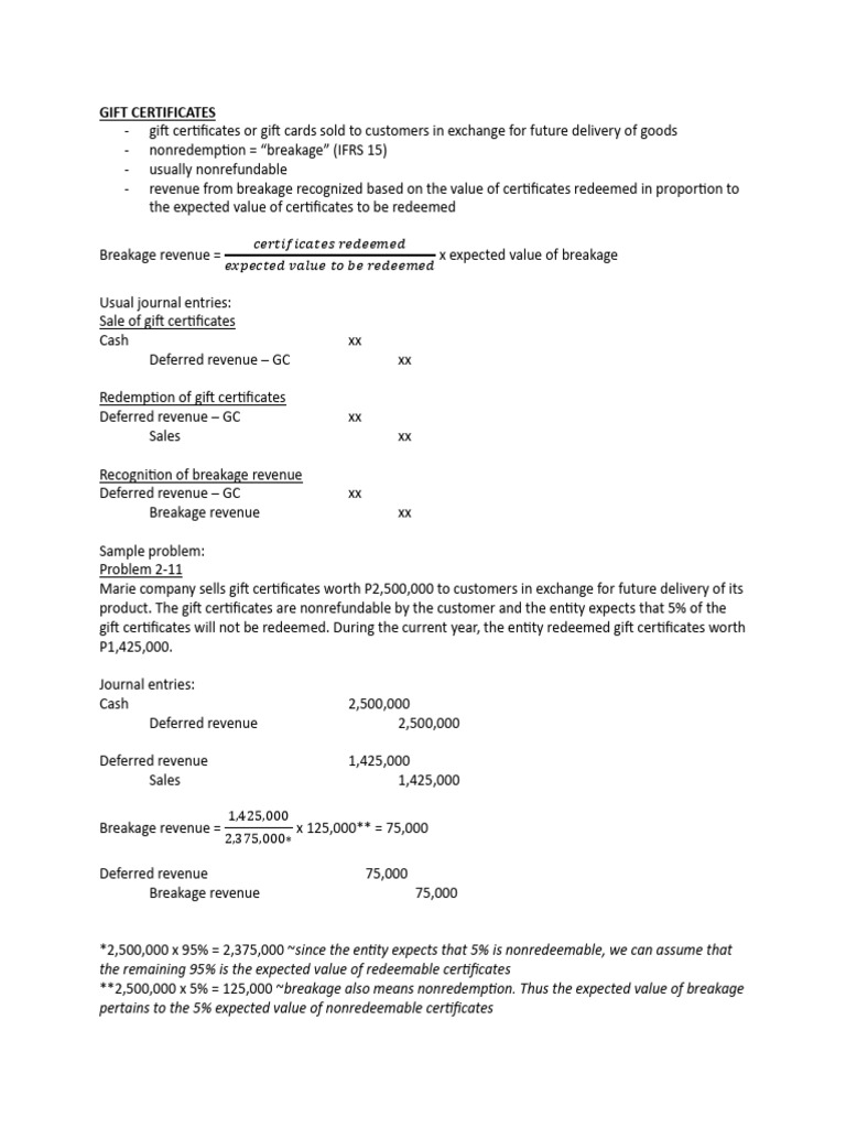Gift Card Breakage Accounting Guide | PDF | Finance & Money Management