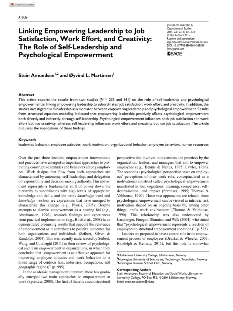 Empowering Leadership Insights | PDF | Career & Growth