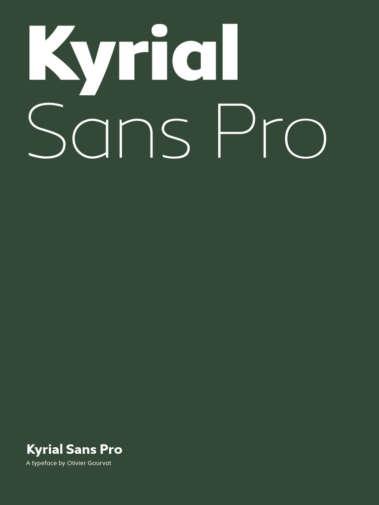 Booklet Kyrial Sans Pro PDF Typefaces Latin Script