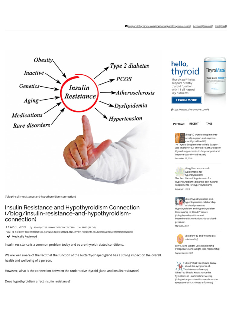 Thumbnail for Thyroid Hormone Replacement And Insulin Sensitivity