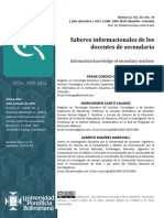 Saberes Informacionales de Los Docentes de Secundaria