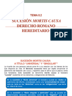 Tema II. 2 Sucesión Mortis Causa y Derecho Romano Hereditario