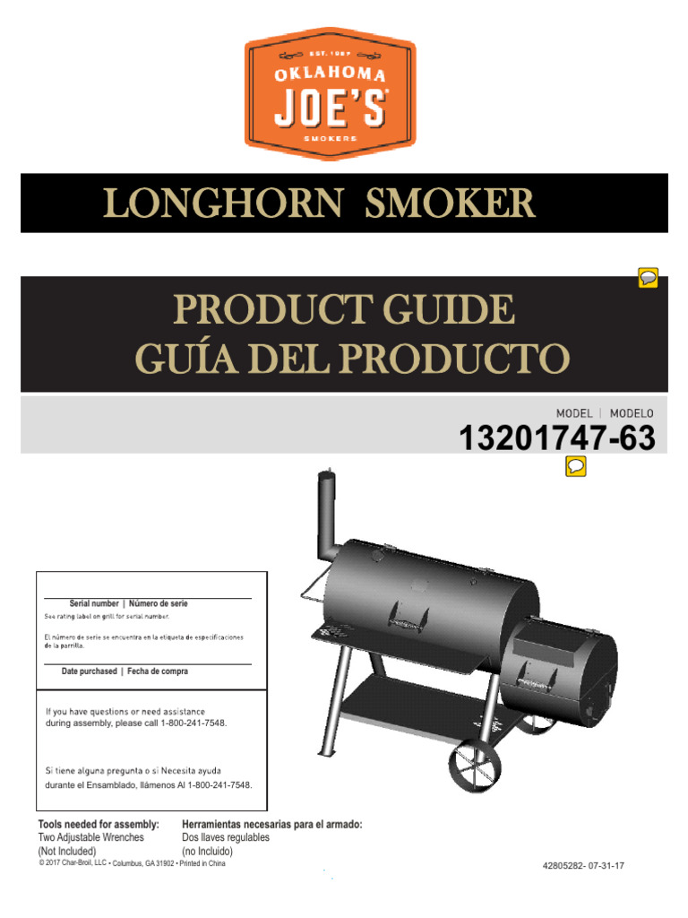 Oklahoma Joe Longhorn Smoker Guide | PDF | Smoking (Cooking) | Barbecue ...
