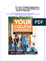 Ebook PDF Your College Experience Strategies For Success 13th Edition by John N Gardner PDF