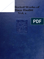 The Collected Works of William Hazlitt Vol 1