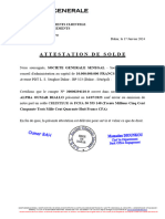 Attestation de Solde Bancaire Societe General