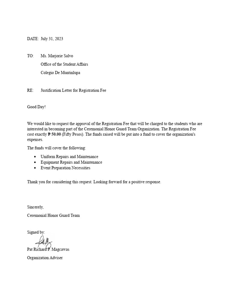 CDM-CHGT Justification Letter | PDF