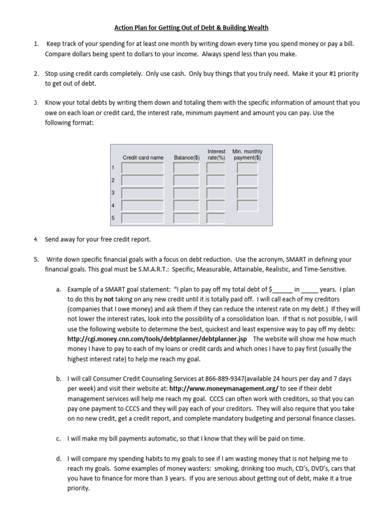 Debt Reduction and Wealth Building Plan | PDF