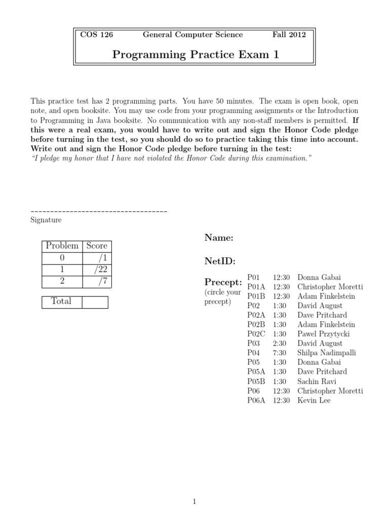 Java Exam Practice for Students | PDF | Software Engineering | Algorithms