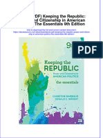 FULL Download Ebook PDF Keeping The Republic Power and Citizenship in American Politics The Essentials 9th Edition PDF Ebook